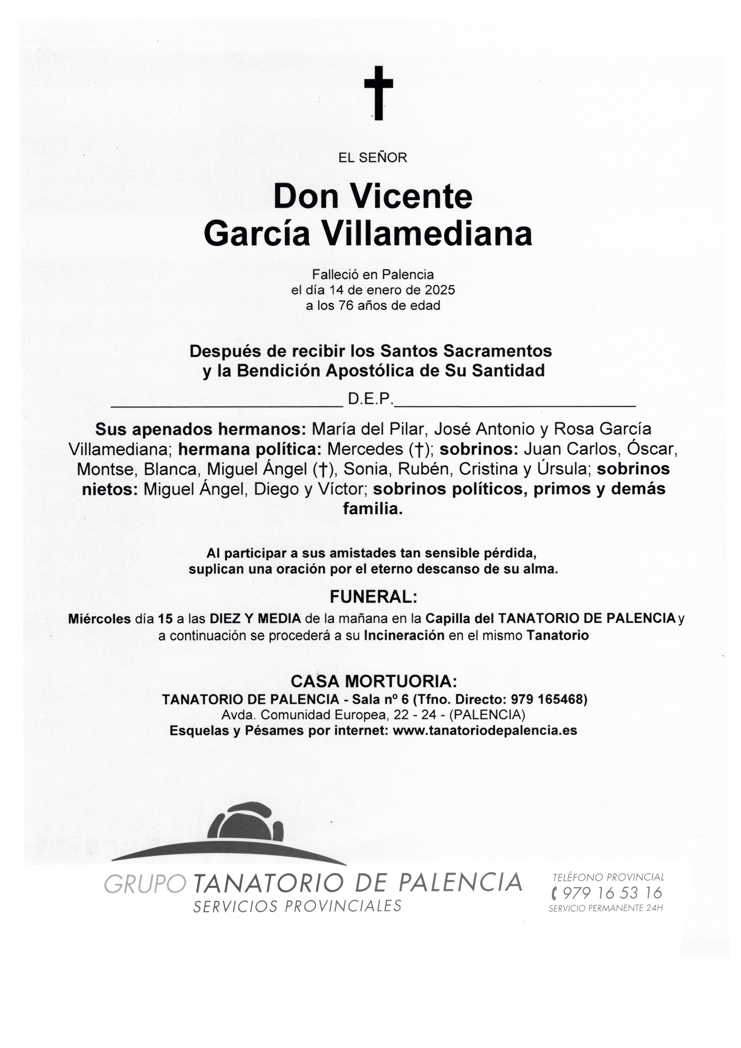 EL SEÑOR DON VICENTE GARCÍA VILLAMEDIANA